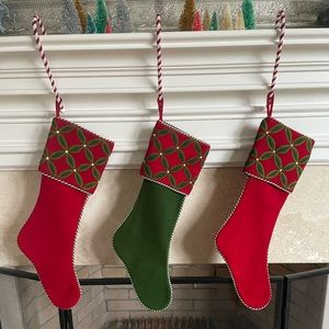 Set of 4 Christmas Stockings with hanger (3 pictured)